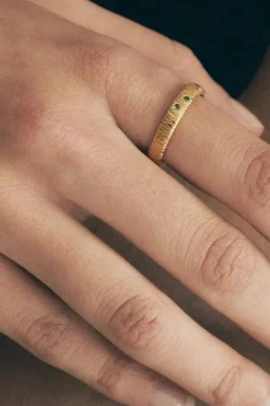 AGAVE RING EMERALD GOLD