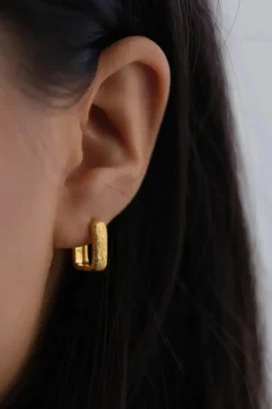 Alida Square Hoops Gold Vermeil