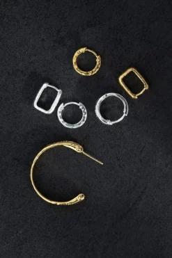 Alida Square Hoops Sterling Silver