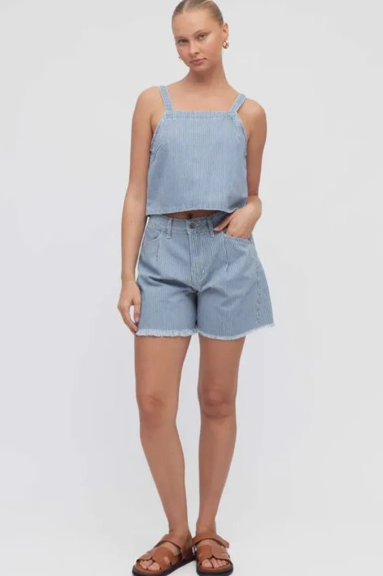 Amalfi Stripe Singlet Denim