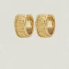 Arete Wide Huggies Gold Vermeil