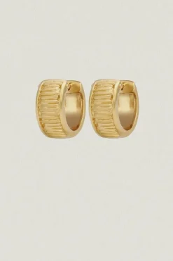 Arete Wide Huggies Gold Vermeil