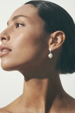 Baroque Pearl Earrings Silver