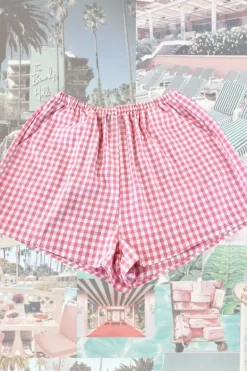 Beverley Hills Pink Gingham Shorts