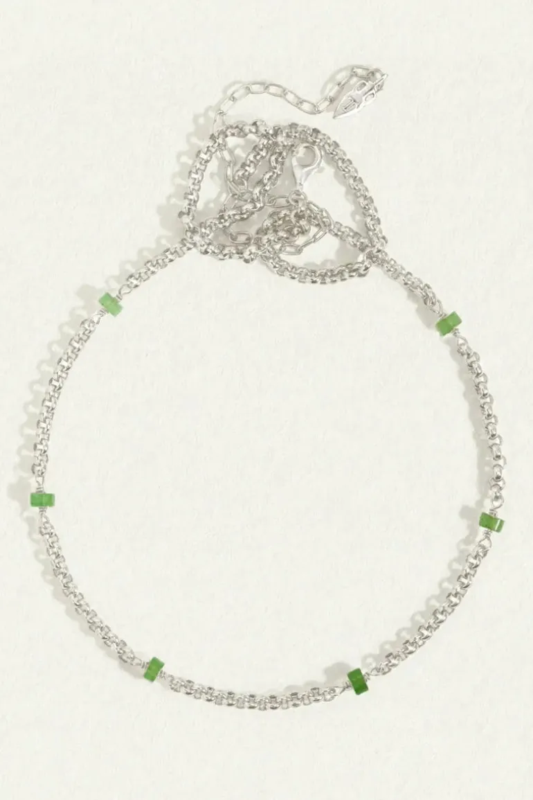 BIA GREEN AVENTURINE NECKLACE SILVER