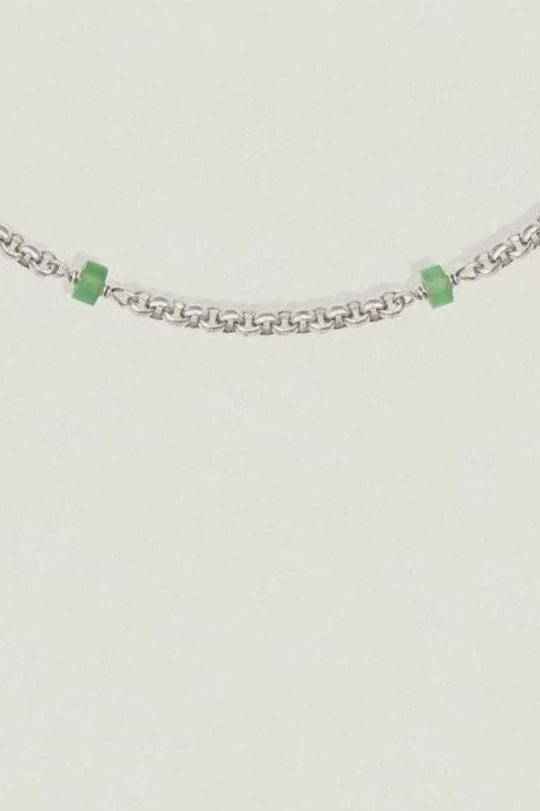 BIA GREEN AVENTURINE NECKLACE SILVER