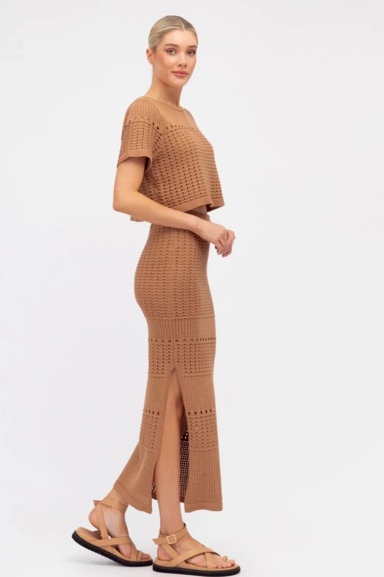 Carousel Knit Skirt Chocolate