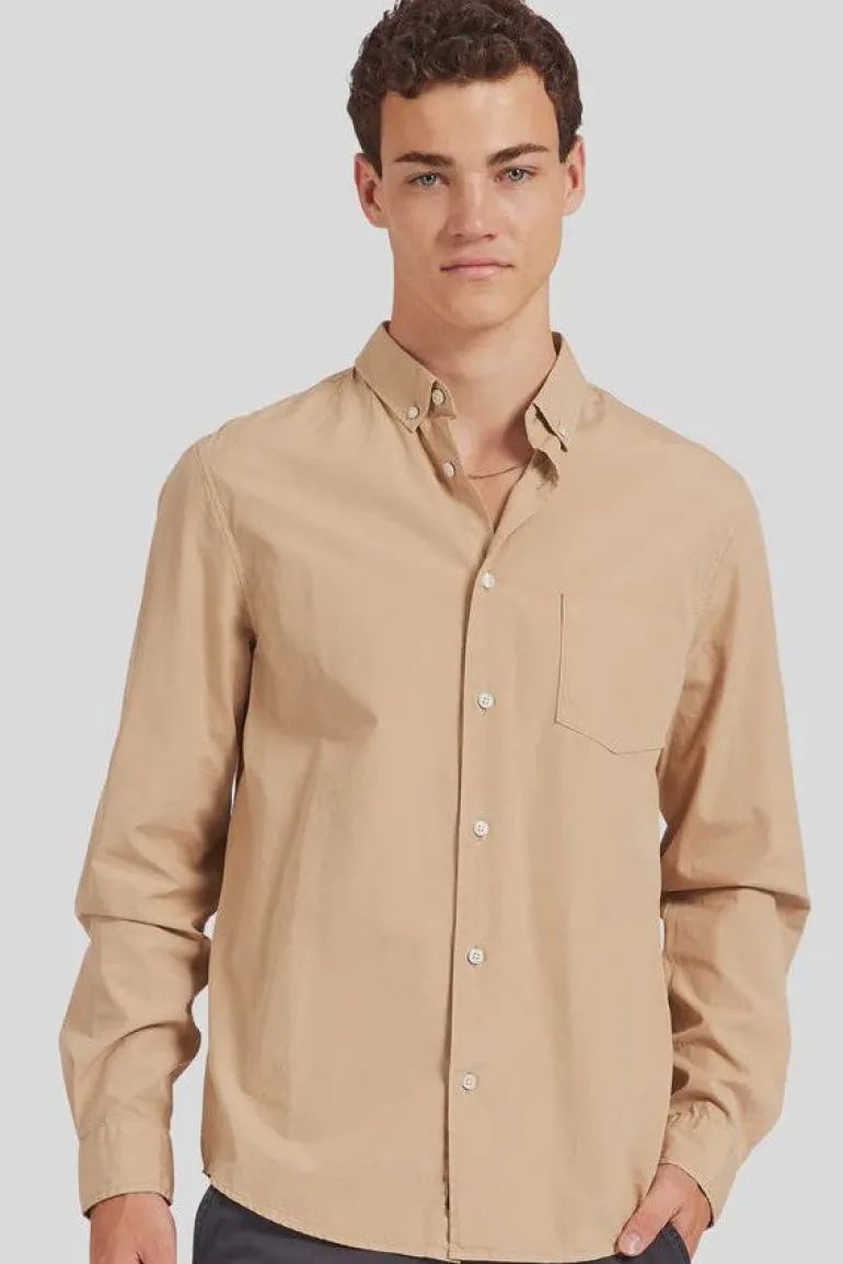 Frank Poplin Shirt Nougat Beige