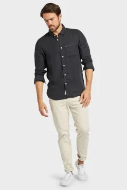 Hampton Linen L/S Shirt Black