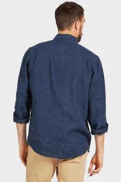 Hampton Linen L/S Shirt Navy