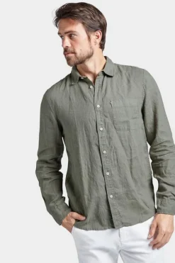 Hampton Linen L/S Shirt Olive