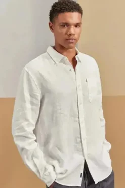Hampton Linen L/S Shirt White