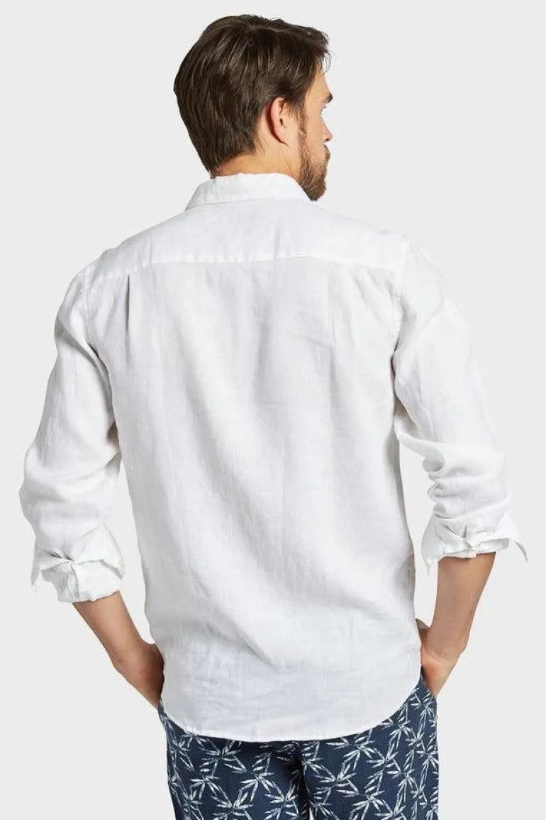 Hampton Linen L/S Shirt White