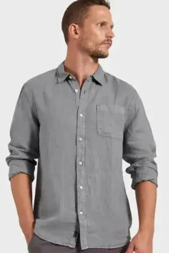 Hampton Linen Shirt Gunsmoke MENS