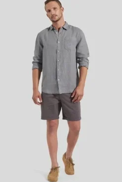 Hampton Linen Shirt Gunsmoke MENS