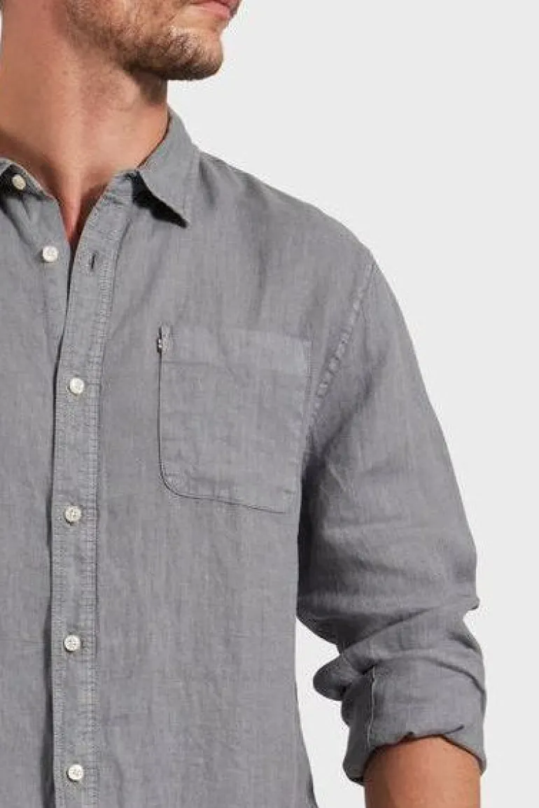 Hampton Linen Shirt Gunsmoke MENS