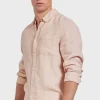 HAMPTON Linen Shirt Peach Mens