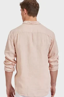 HAMPTON Linen Shirt Peach Mens