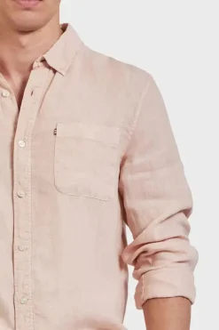 HAMPTON Linen Shirt Peach Mens