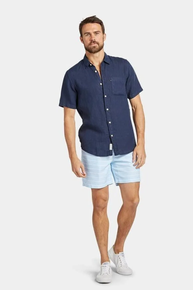 Hampton Linen S/S Shirt Navy