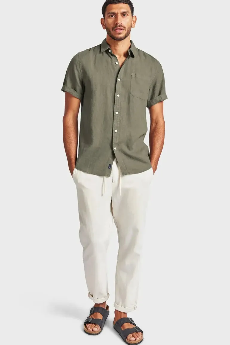 Hampton Linen S/S Shirt Smoke Pine