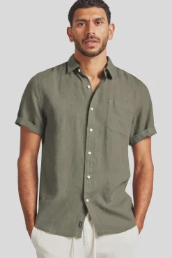 Hampton Linen S/S Shirt Smoke Pine