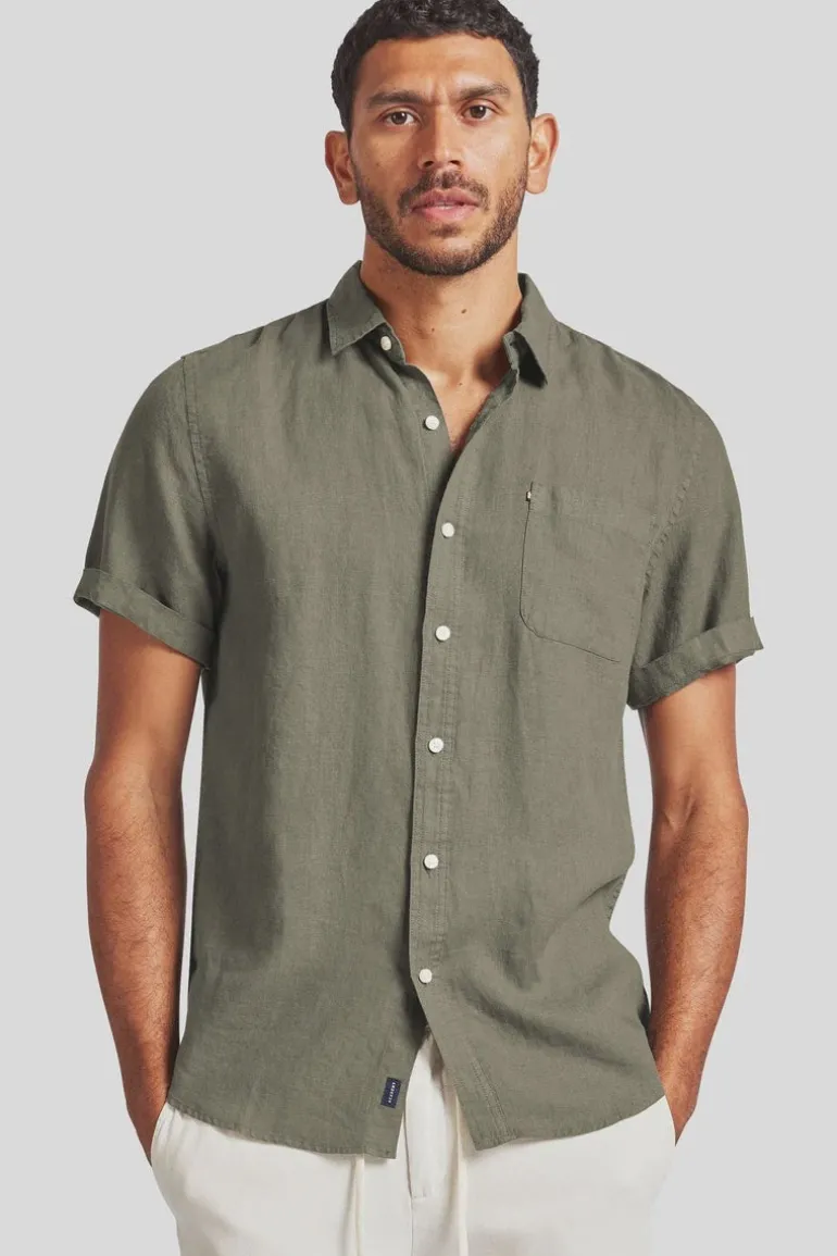 Hampton Linen S/S Shirt Smoke Pine