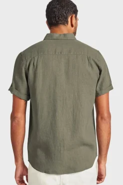 Hampton Linen S/S Shirt Smoke Pine