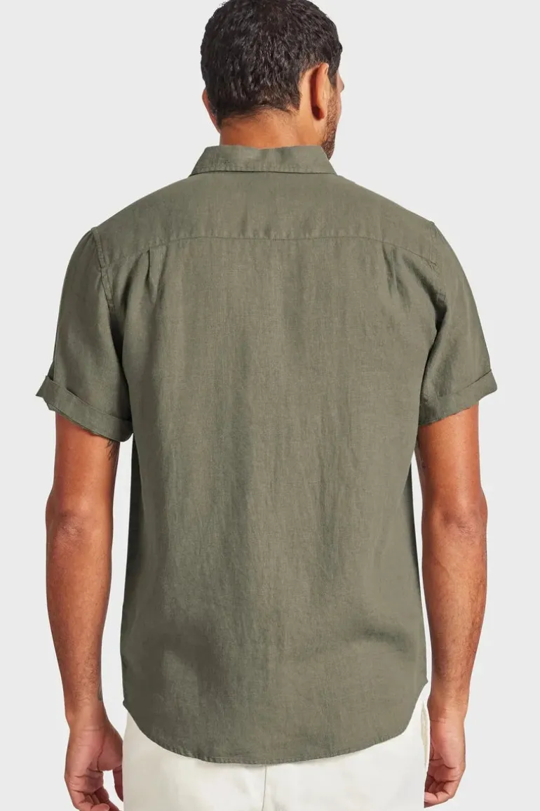 Hampton Linen S/S Shirt Smoke Pine