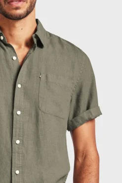 Hampton Linen S/S Shirt Smoke Pine