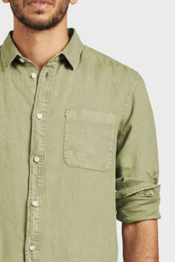 Hampton L/S Linen shirt Coriander Green