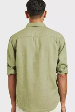 Hampton L/S Linen shirt Coriander Green