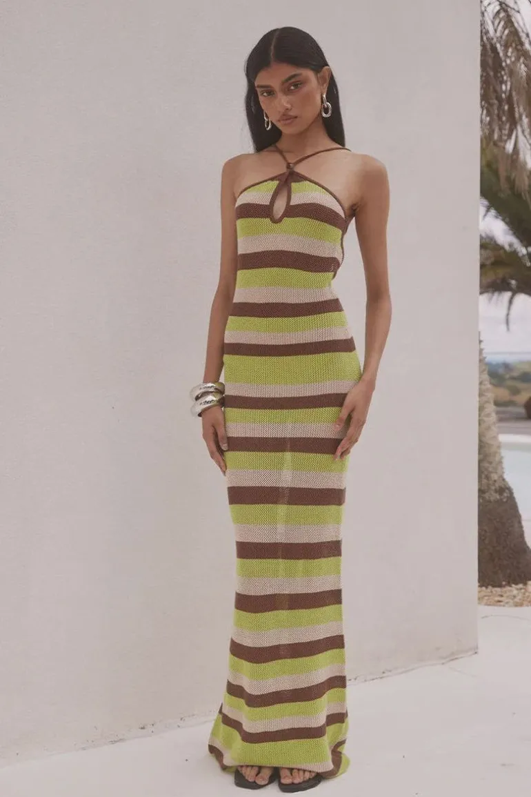 HAZEL MAXI DRESS LIME MULTI
