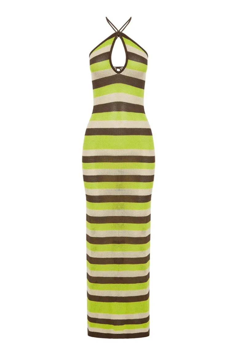 HAZEL MAXI DRESS LIME MULTI