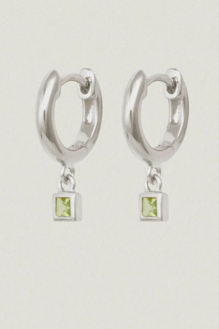 HEBE EARRINGS SILVER PERIDOT