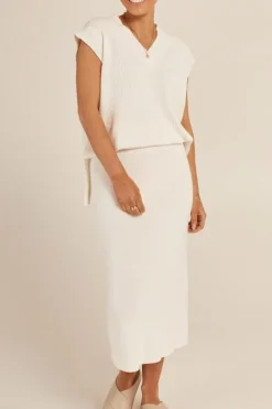 Jasper Knitted Skirt - White