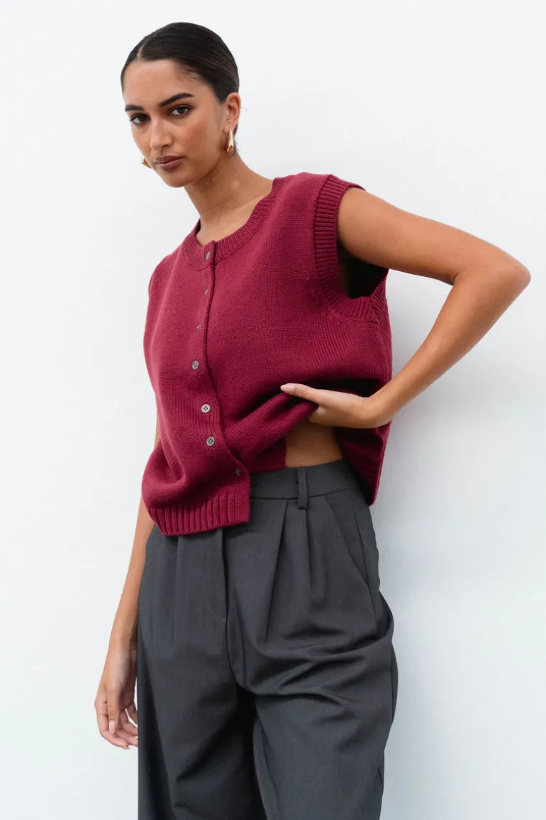 Kasey Button Knit Vest