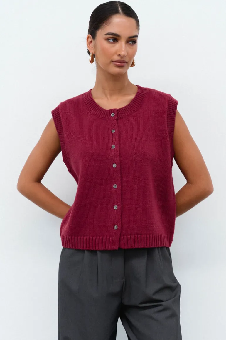 Kasey Button Knit Vest