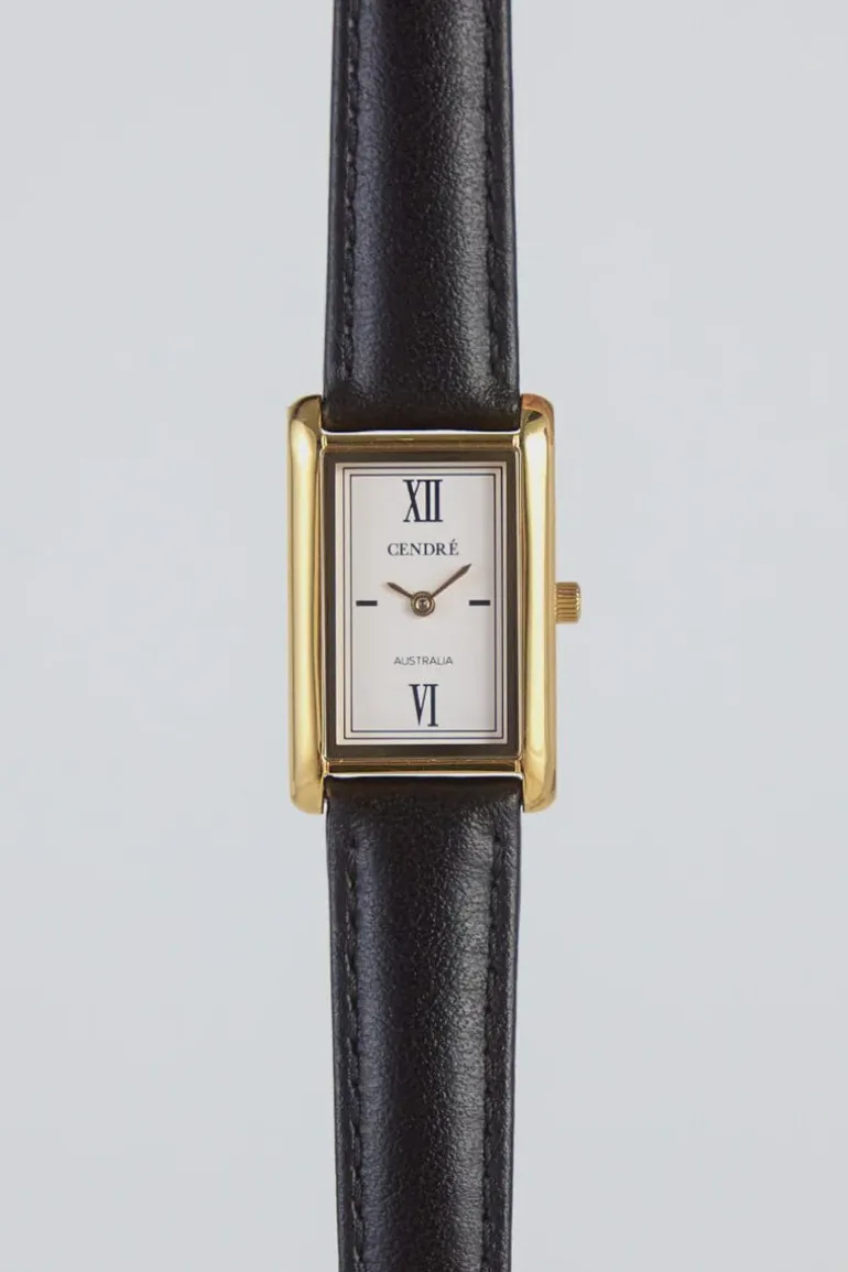KELLY WATCH . White . Black Smooth .