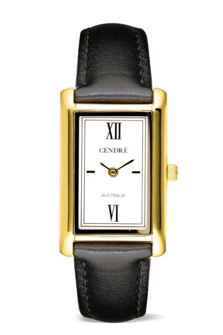 KELLY WATCH . White . Black Smooth .