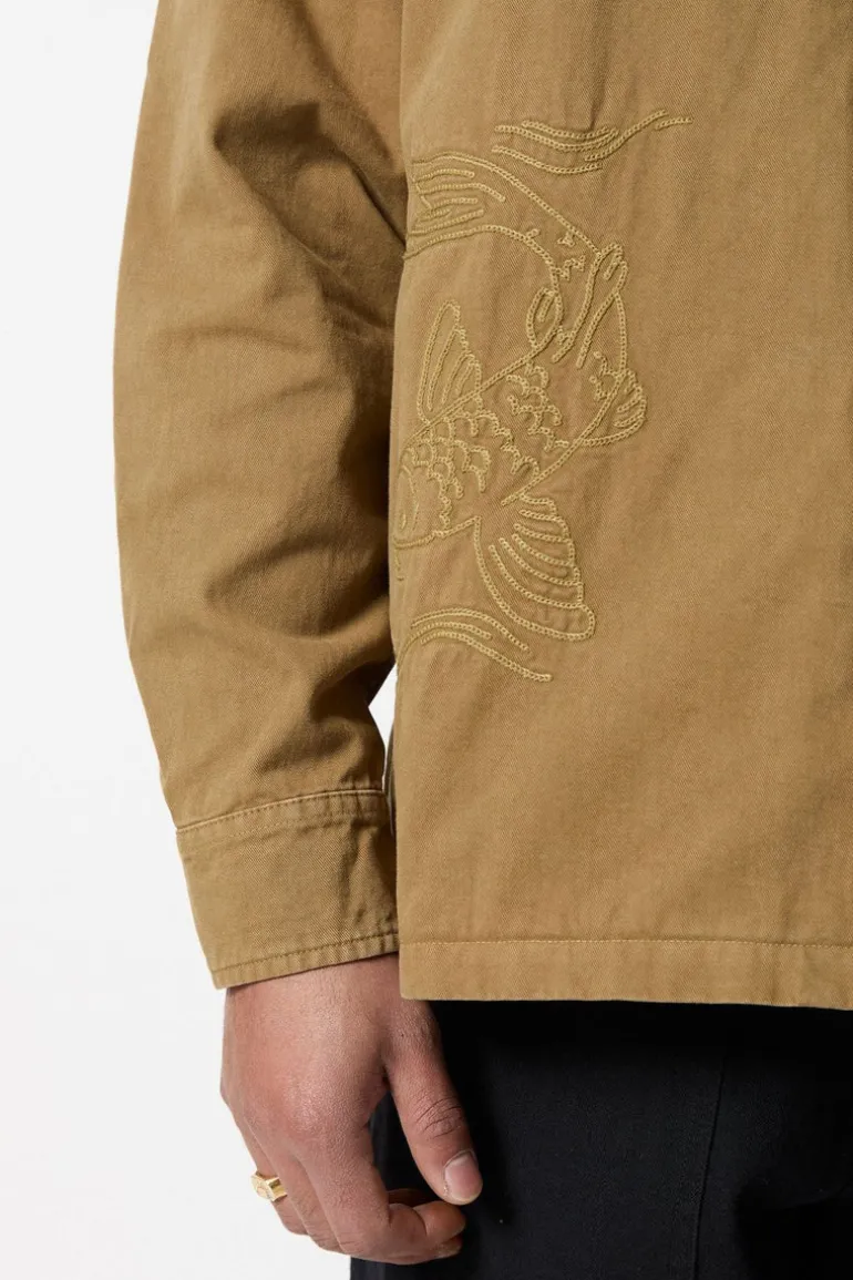 Koi Stitched Overshirt Camel