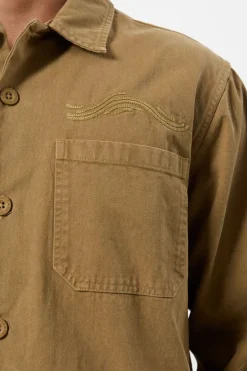 Koi Stitched Overshirt Camel