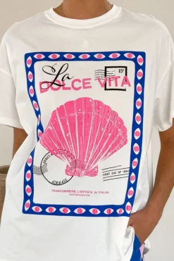 La Dolce Pink Scallop Tee