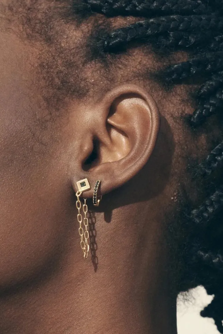 Lyre Earrings Spinel Gold