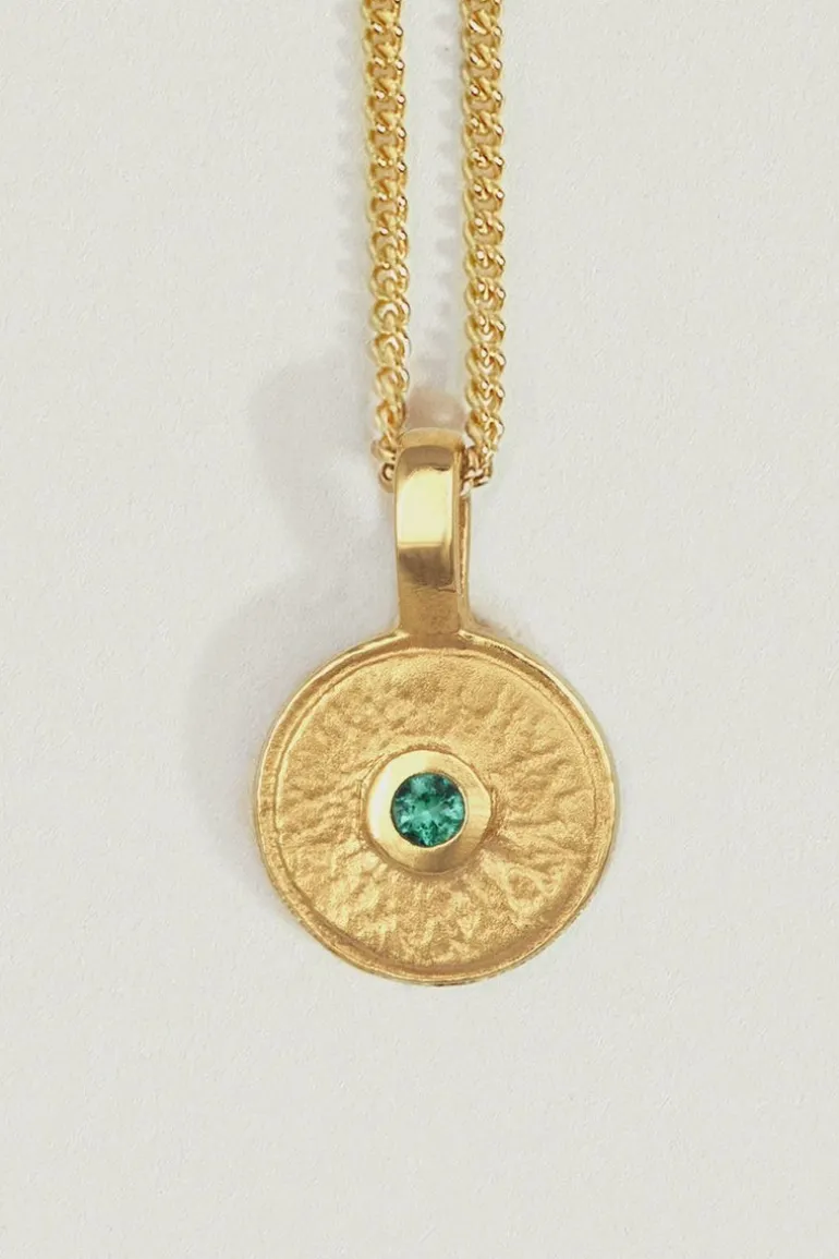 MINA NECKLACE EMERALD GOLD VERMEIL