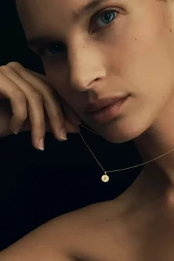 MINA NECKLACE EMERALD GOLD VERMEIL