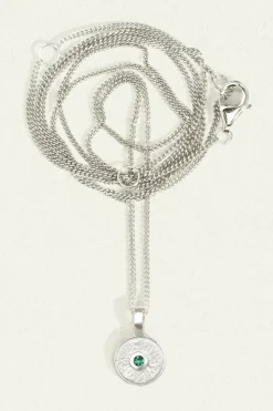 MINA NECKLACE EMERALD SILVER