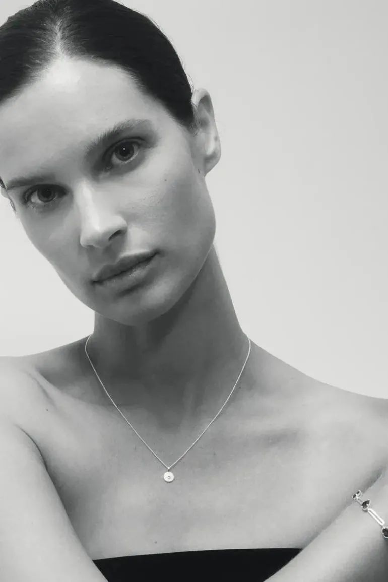 MINA NECKLACE EMERALD SILVER