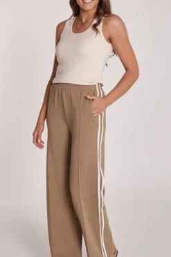 Noah Cropped Pant - Camel Stripe