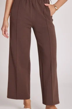 Noah Cropped Pant - Chocolate Cream Stripe